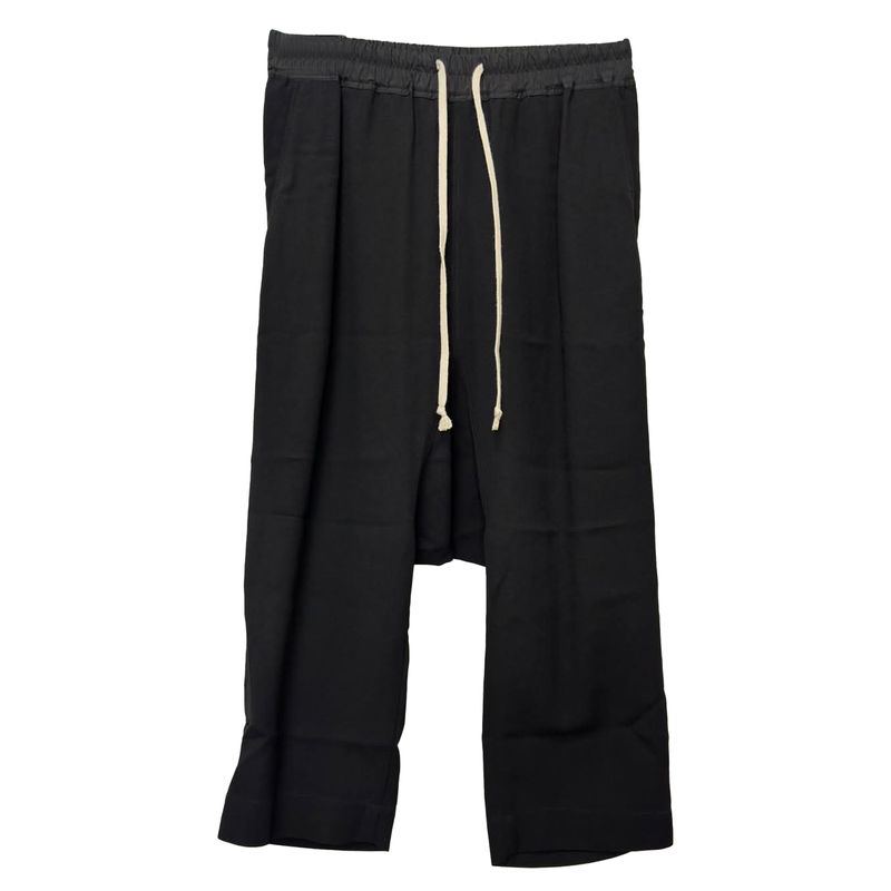 Rick Owens Drawstring Pants In Black Virgin Wool